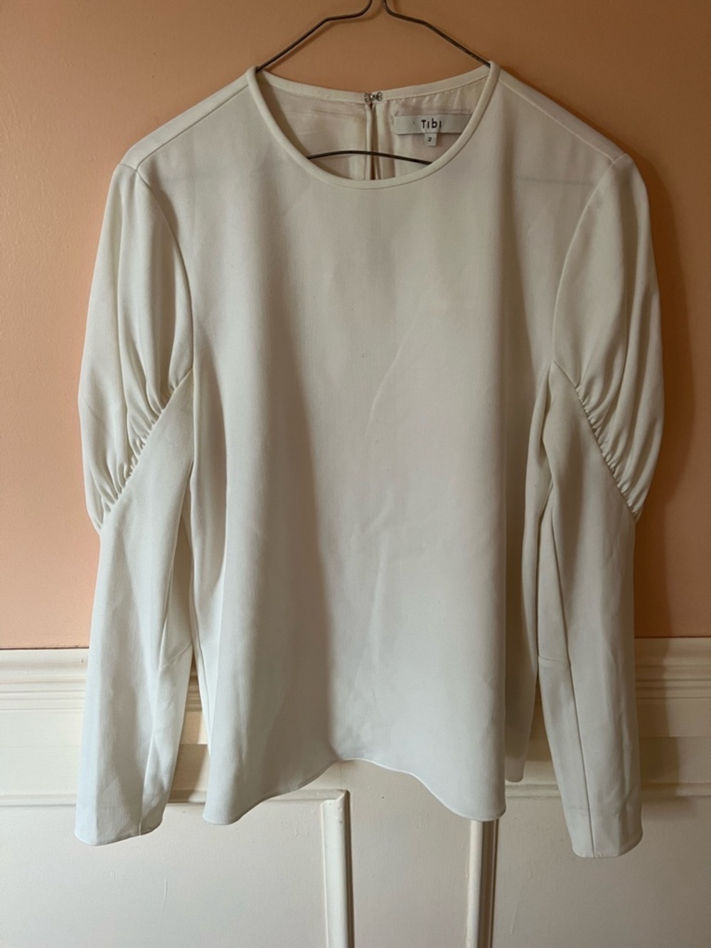 Tibi ssense revolve Minimalist white Draped blouse chic modern scandi runway 2 - Picture 2 of 9